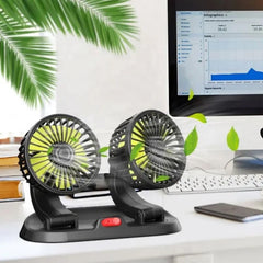 Double Headed  Fan For Cars & Vehicles